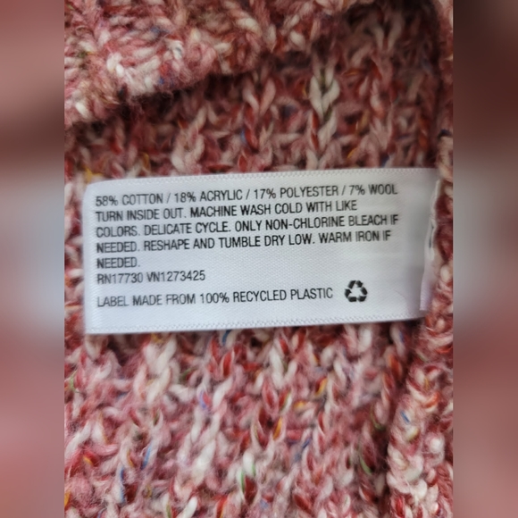 Universal Thread Women's Chunky Knit Cotton/Wool Blend Sweater, Pink, Medium - Picture 5 of 12